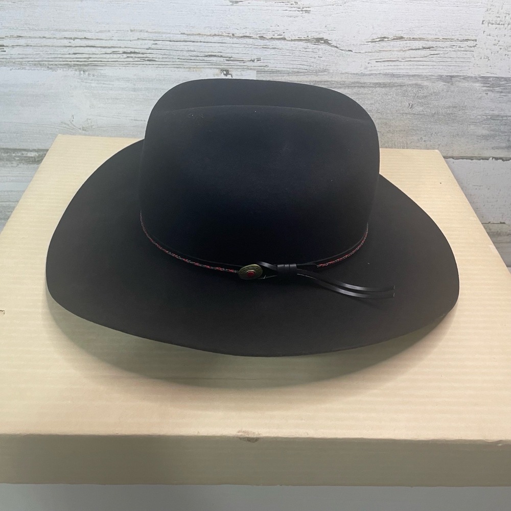 Bailey Vintage Western Hat Double XX Fur Blend Black size 6 5/8 Cowgirl Rodeo